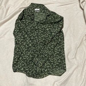 Calvin Klein Camo Button Up